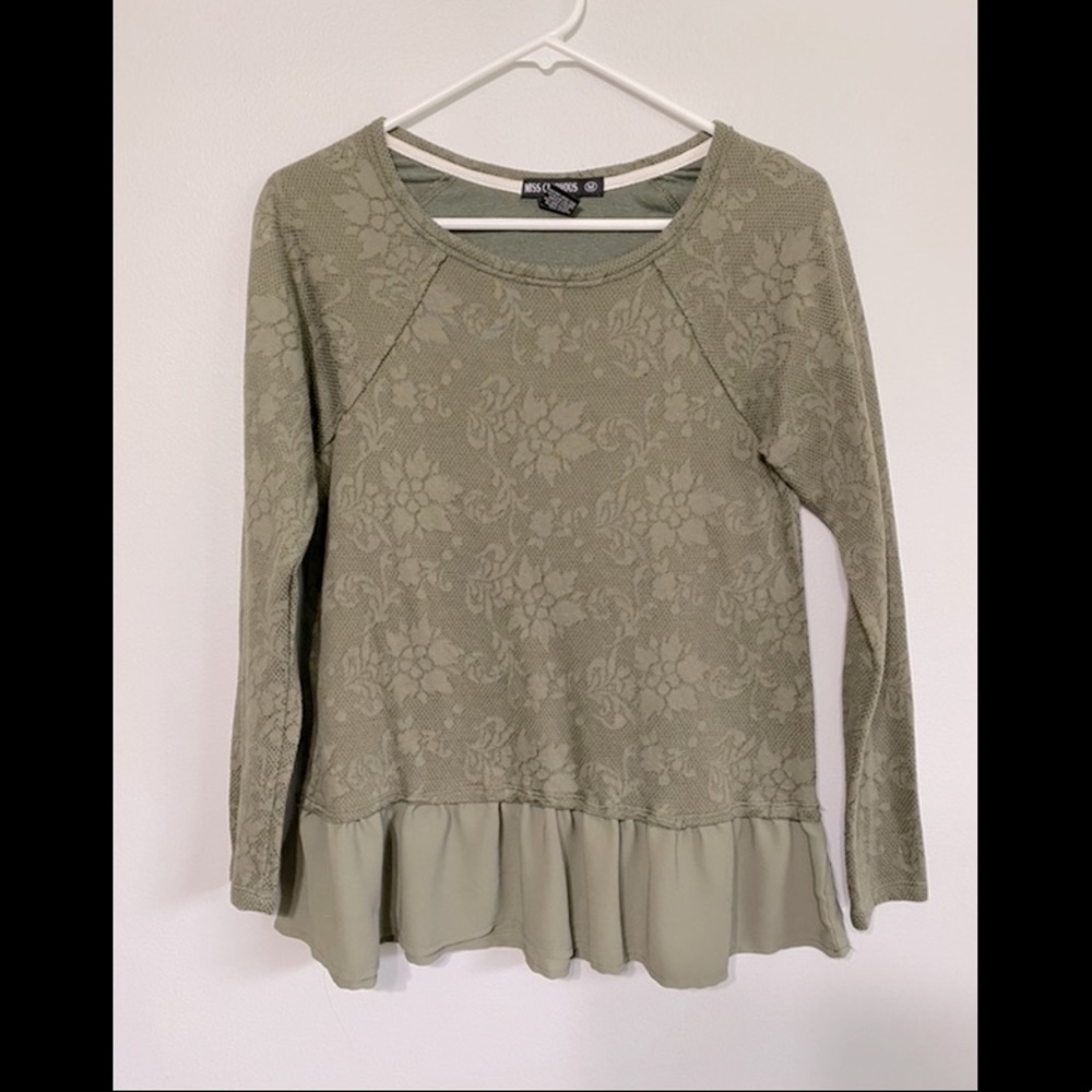 Army Green Floral Long Sleeve